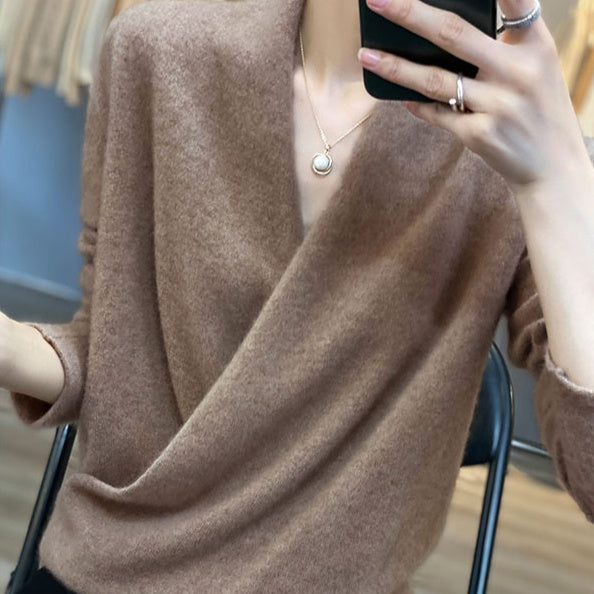Pure Wool V-neck Women's Sweater