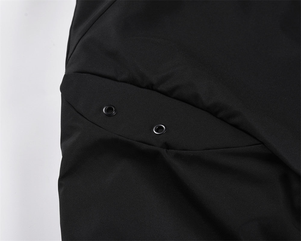 Loose Casual Pocket Zipper Solid Color Stand-up Collar Cotton-padded Coat