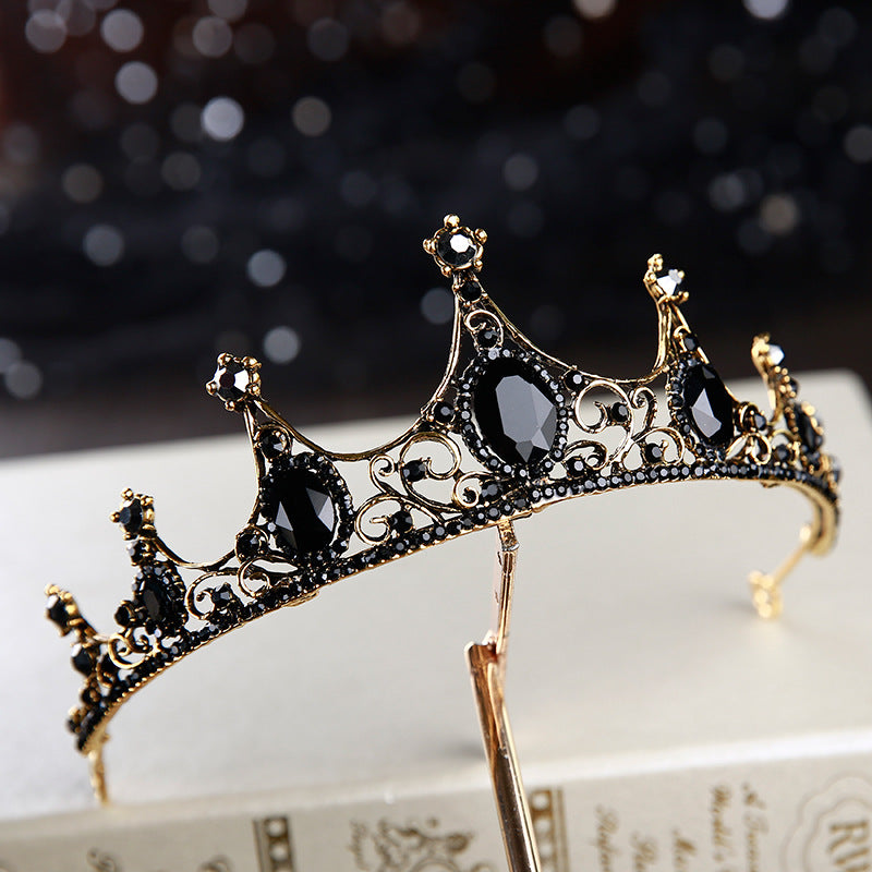 Vintage Black Luxury Crown Bridal Headwear