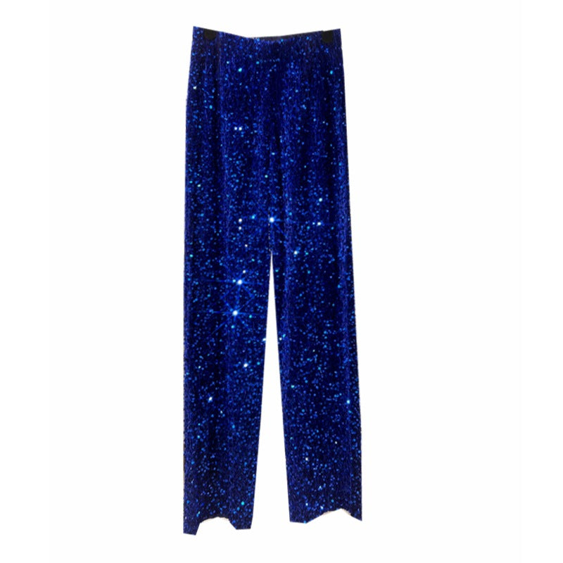 Women's Sequin Wide-leg Pants Lengthened Draping Mop