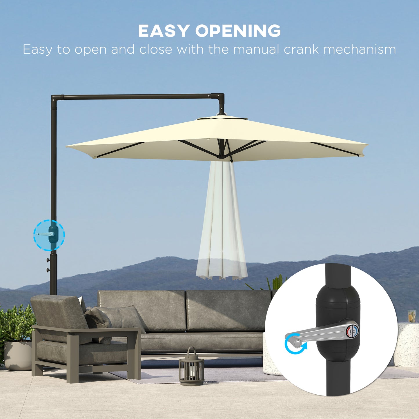 Offset Patio Umbrella With Crank