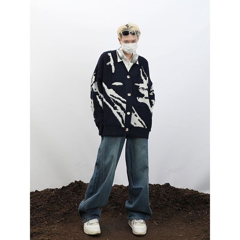 Retro Cardigan Sweater Men's Casual Loose Sweater Coat