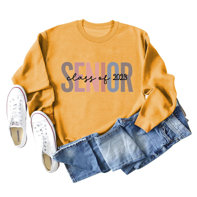 Female Lettering Fashion Loose Casual Long Sleeve Sweater