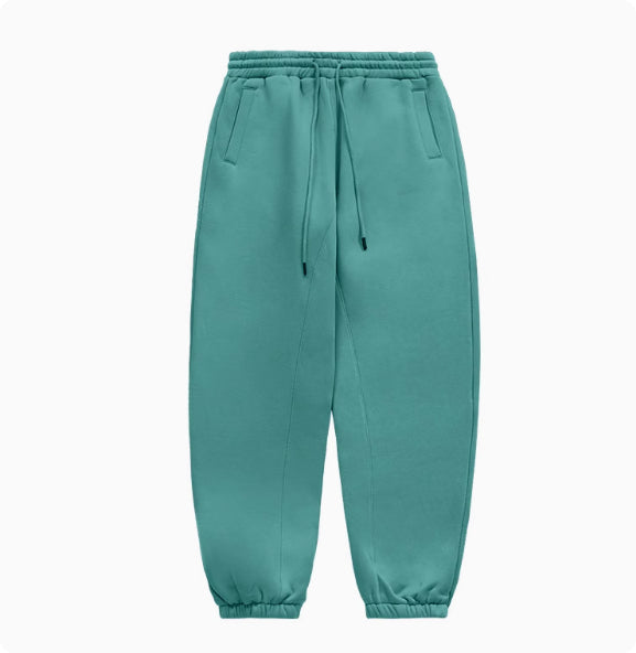 Fleece-lined Thick Hooded Solid Color Hoodie Suit