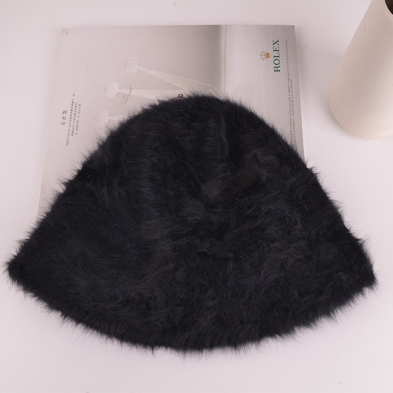 Cute Fluffy Rabbit Hair Fisherman Hat