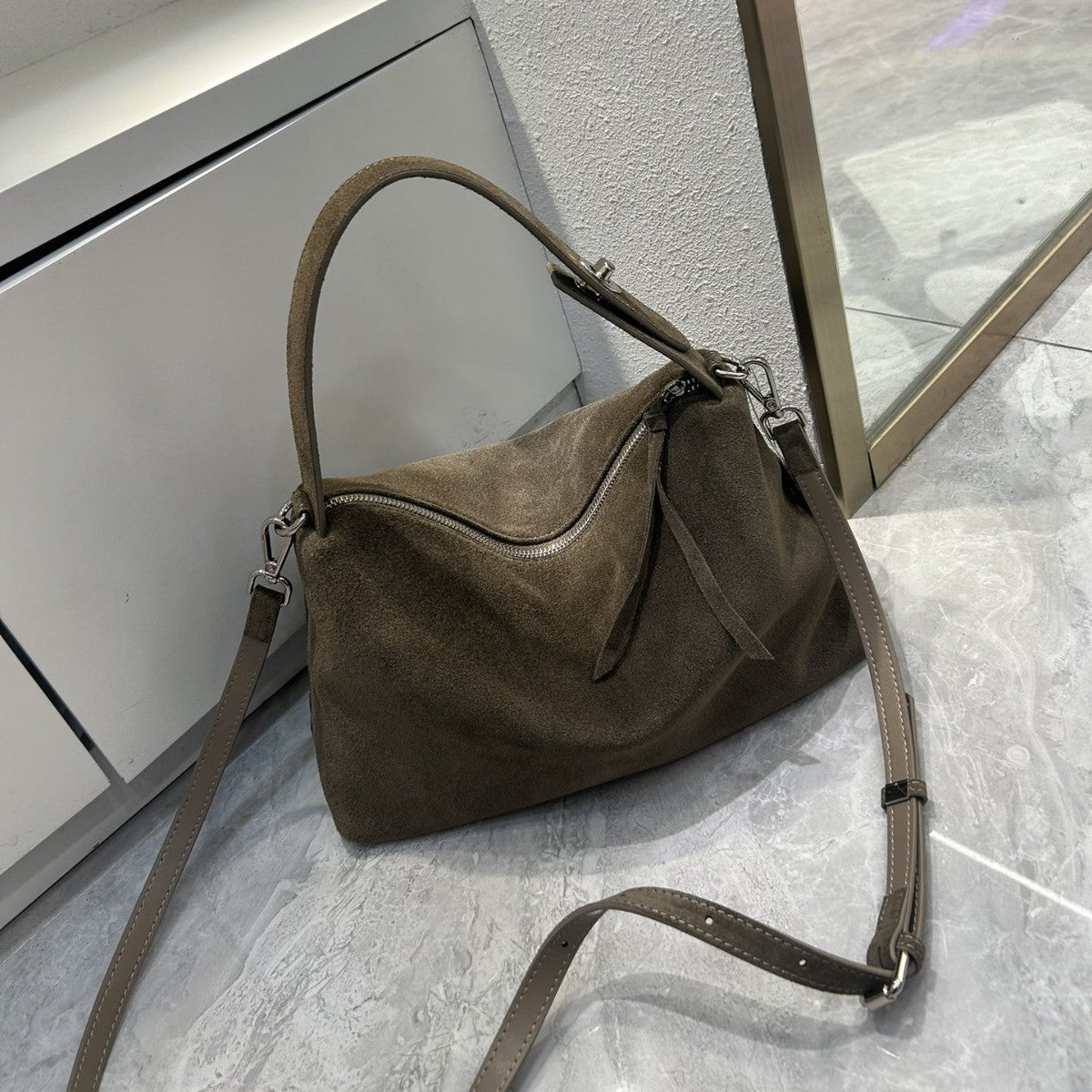 Crossbody Pillow Bag Women's One-shoulder Matte Cowhide Commuter Bag