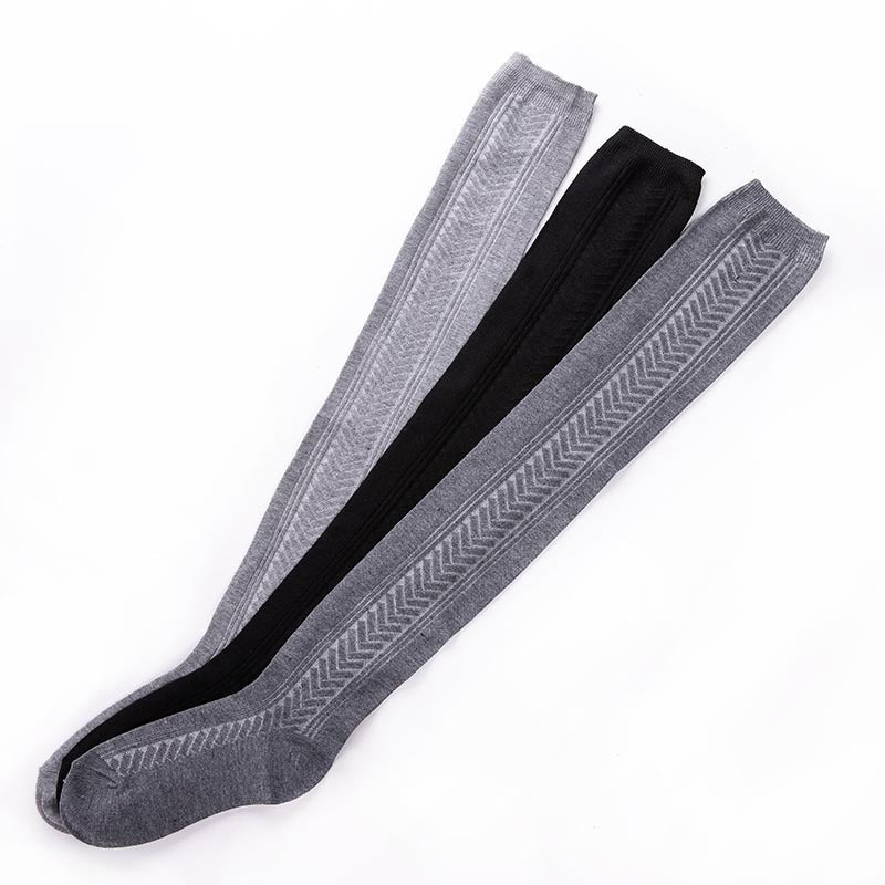 Pure Color Long Tube Over The Knee Pile Pile Socks