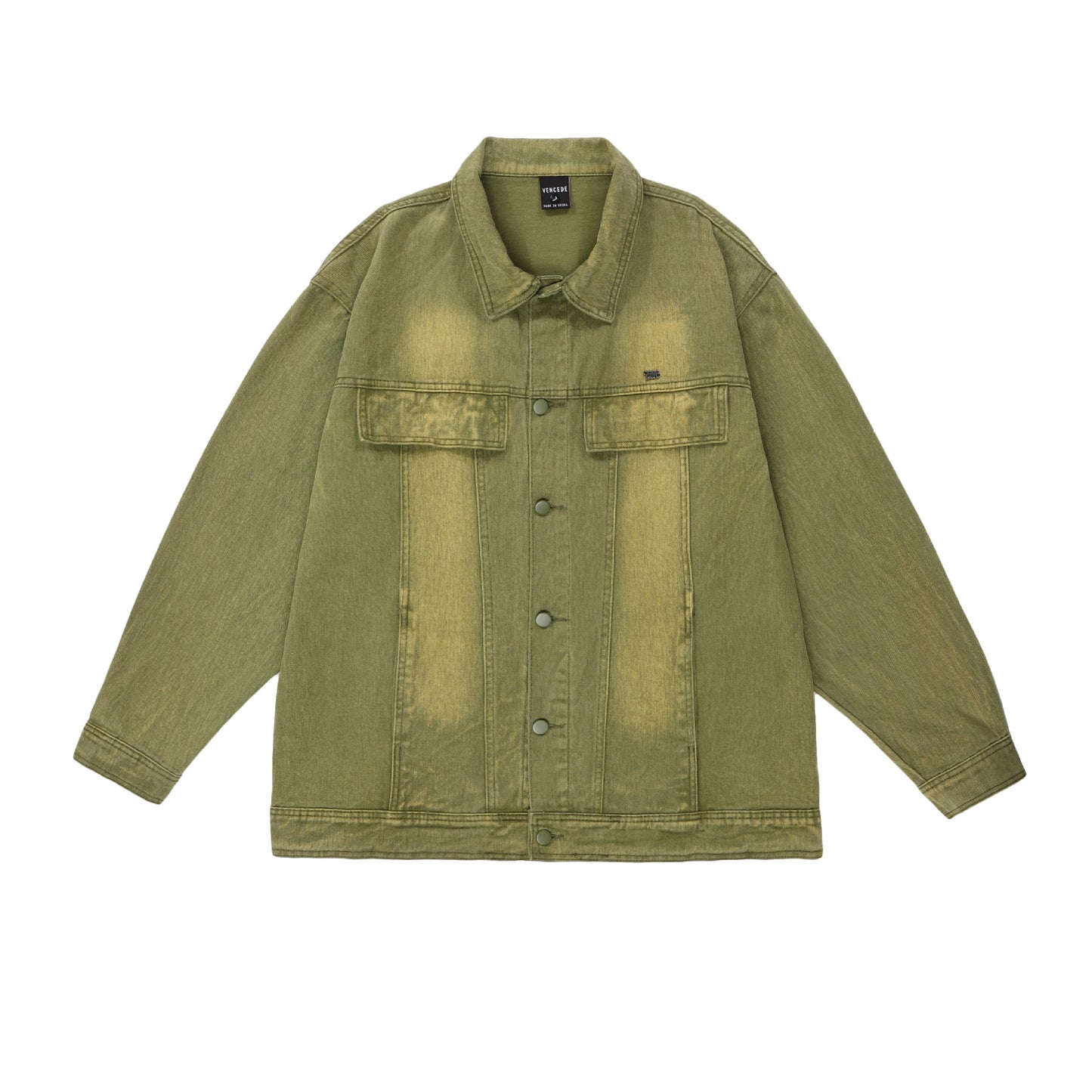 Leisure Washed And Worn Denim Jacket Coat
