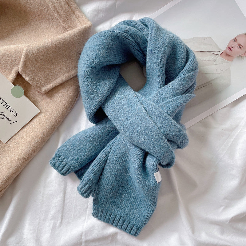 Students' Solid Color Trendy White All-match Scarf