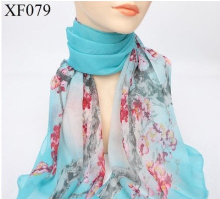 Spring And Autumn Print Chiffon Scarf Shawl