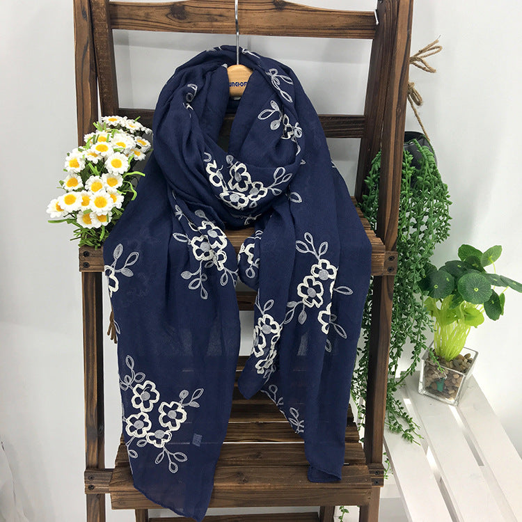 Spring And Summer Women's Artistic Ethnic Style Shawl Cotton Linen Versatile Long