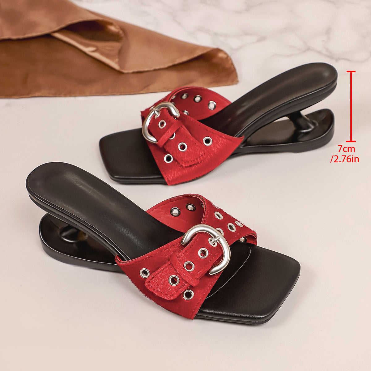 Womens Stylish High-end Statement Heel Sandals For Outdoor Wear