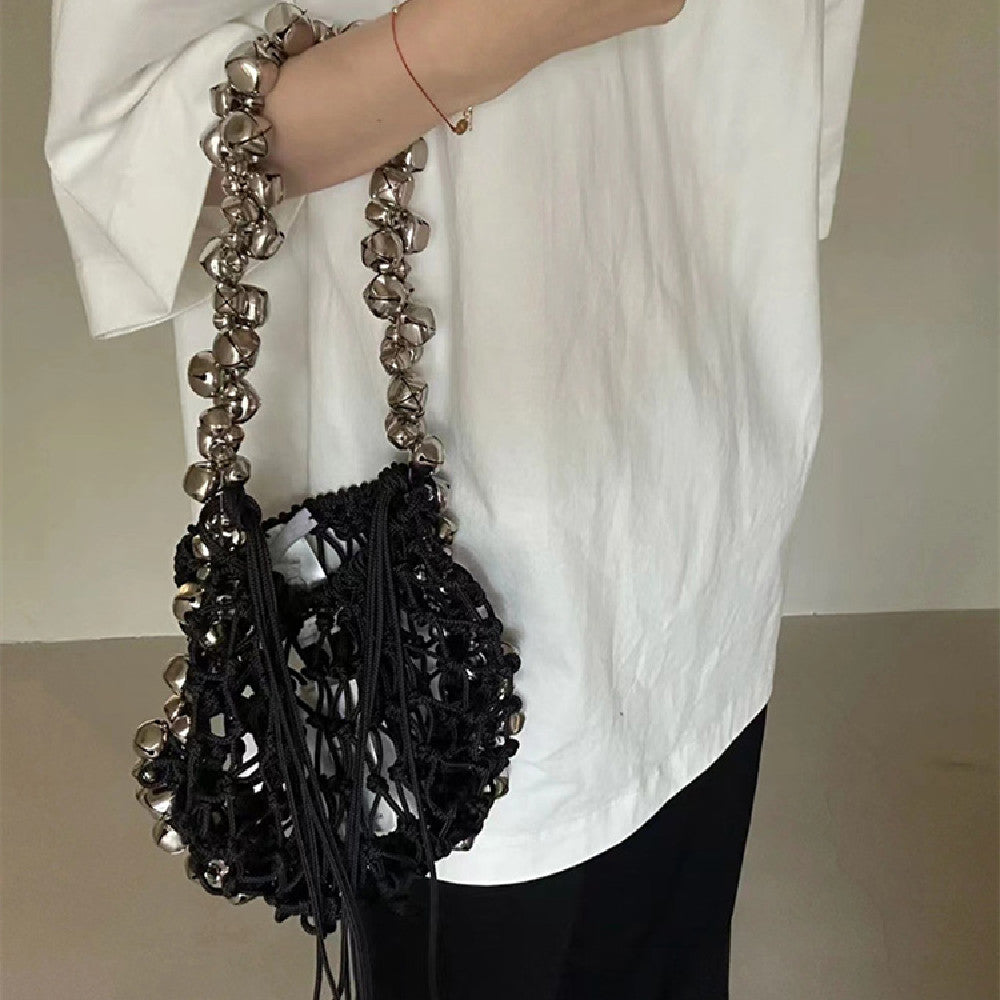 Dark Silver Bell Portable Shoulder Underarm Bag