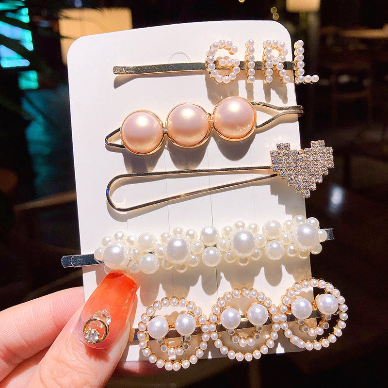 Girl's Simple Pearl Clip Set Hair Accessories