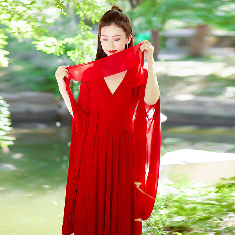 Stylish Minimalist Waist Cinching Womens Dress