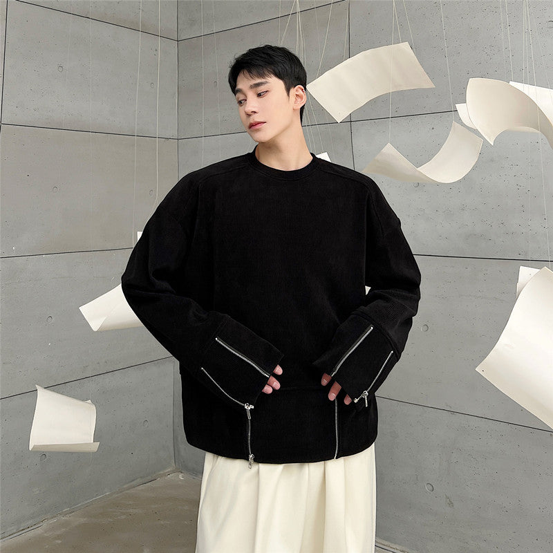 Men's Long Sleeved Round Neck Pullover Top Bottoming Shirt