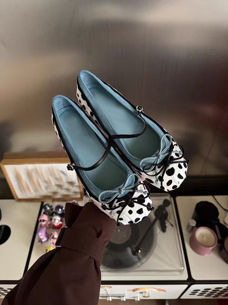 Dames Slingback Ballerinaer med Sløjfe og Lav Udstansning
