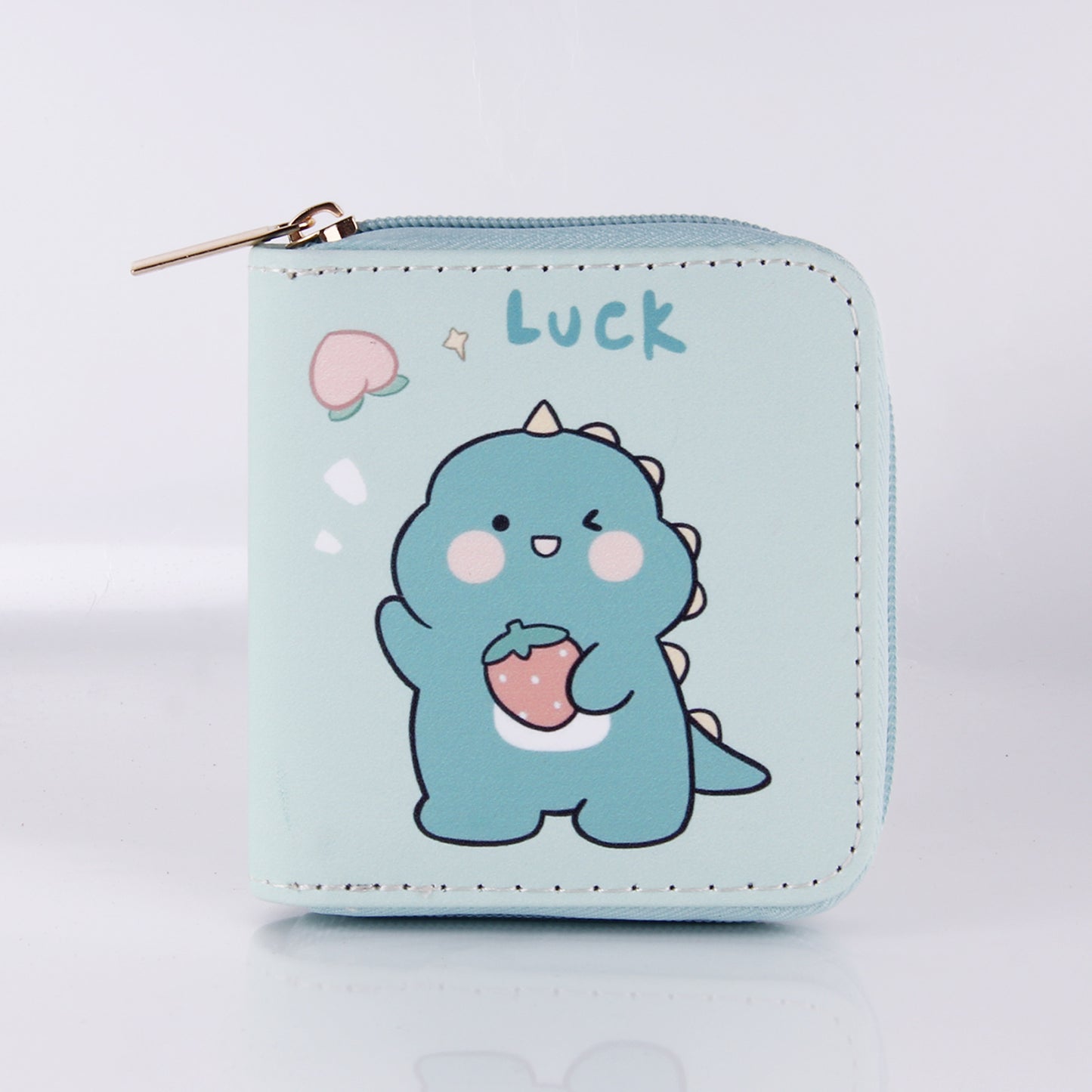 Cartoon Little Dinosaur PU Short Zip Small Purse