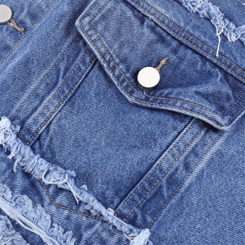 Men's Fashion Personality Distressed Jacket Trend