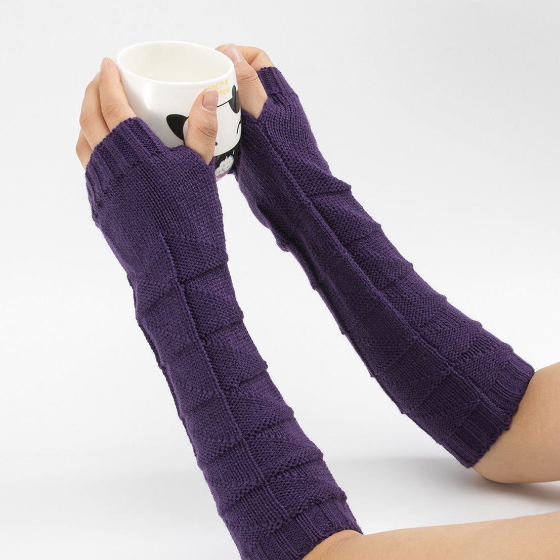 Autumn And Winter New Wool Half Finger Gloves