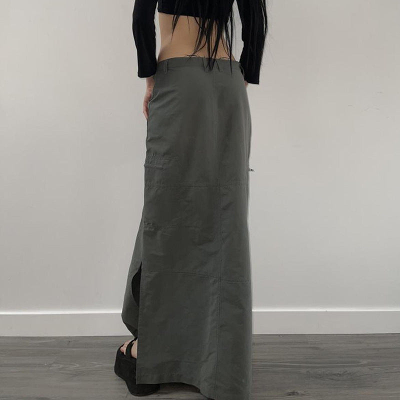 European And American Street Retro Split Skirt