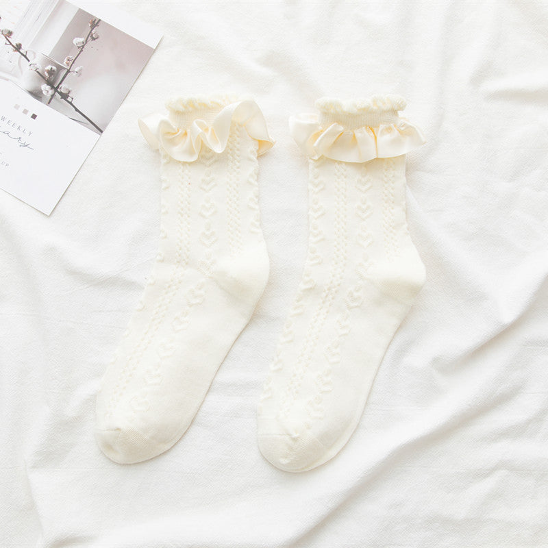 Japanese Cute Lolita Lace Bunching Socks
