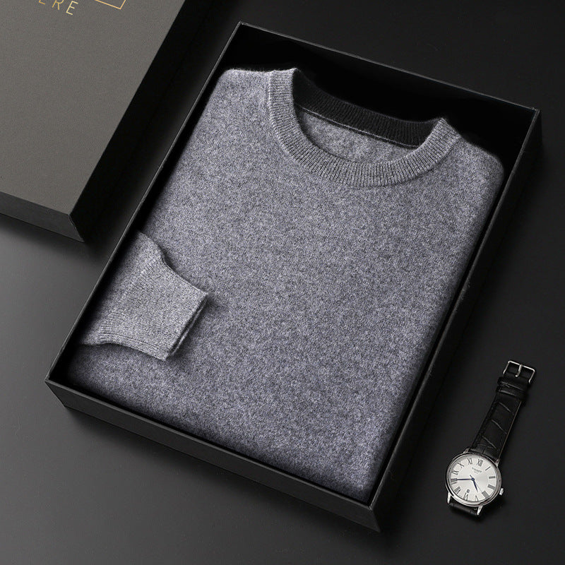 Men's Knitted Thickened Crewneck Versatile Sweater