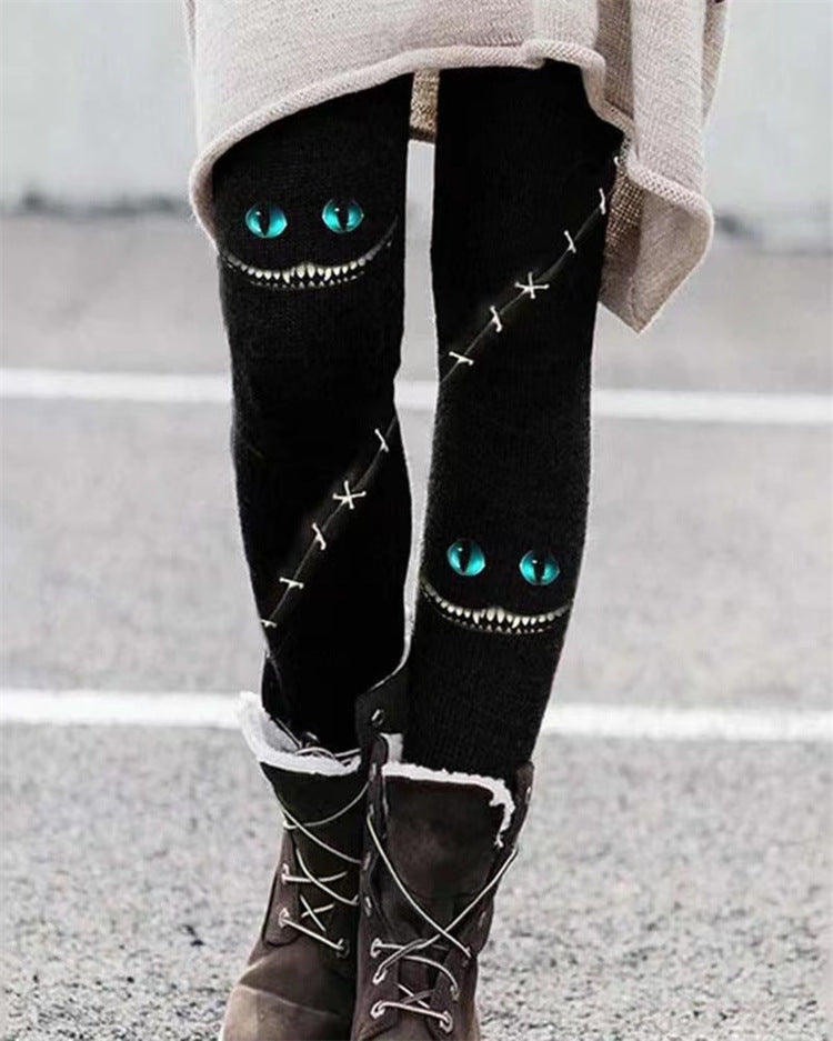 Mode Mønster Elastiske Leggings Trendy Kvinder