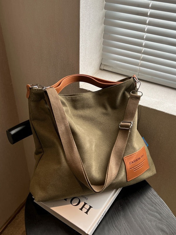 Dametaske med stor kapacitet, specielt design, tekstureret håndtaske, alsidig afslappet skuldertaske/crossbody-taske