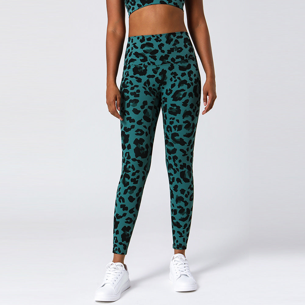 Women's New Leopard Print Yoga Pants High Waist Tight