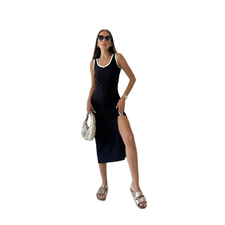 Womens Camisole Dress Mid-Length Split Dress