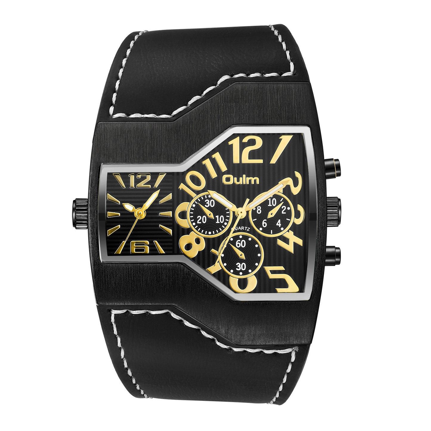 Premium Belt Large Dial Gold Men's Watch