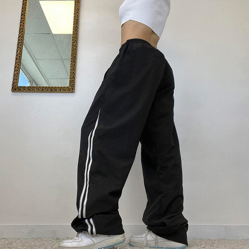 Double Striped Webbing Patchwork Pants