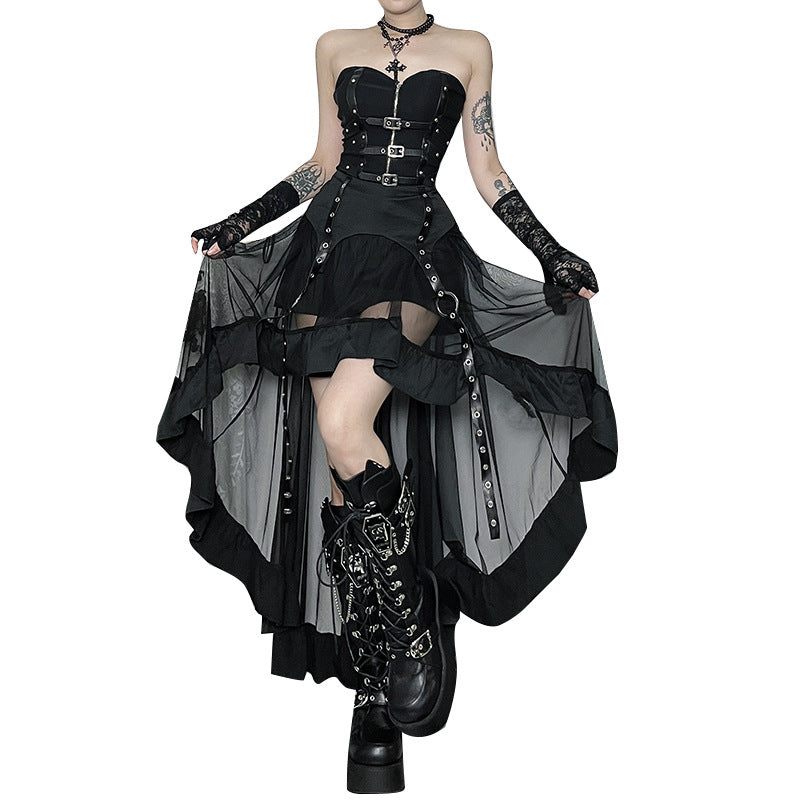 Irregular Mesh Skirt Women's
