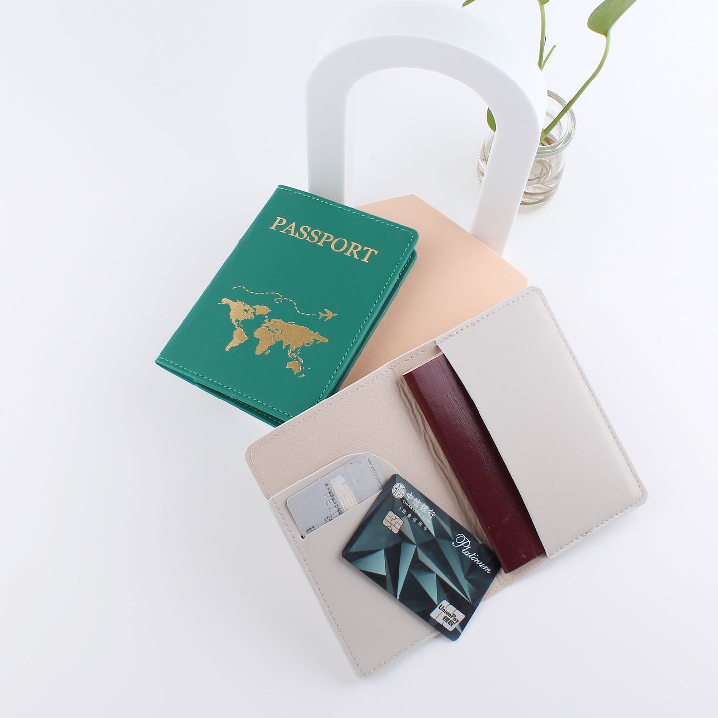 Leather Passport Holder Gift Travel Document Case Passport Protector