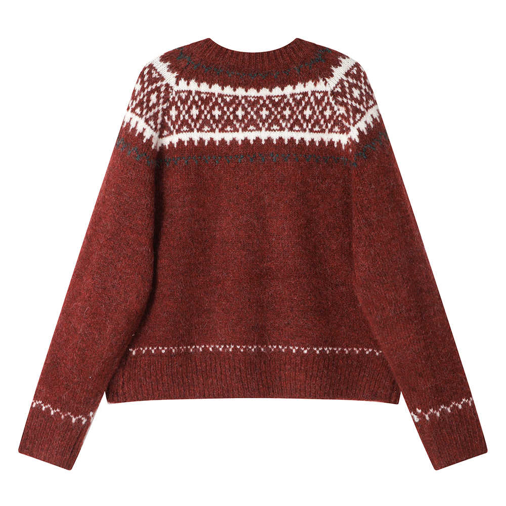 Christmas Sweater Cardigan Winter Slimming Two-tone Coat