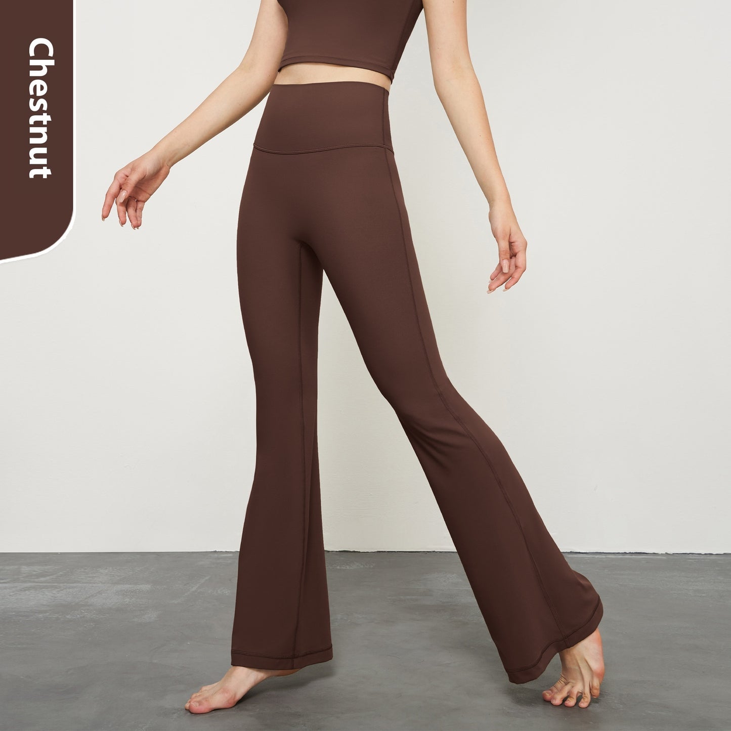 Nude Feel Wide Leg Skinny Yoga Pants High Waist Non-embarrassing Line Sports Trousers
