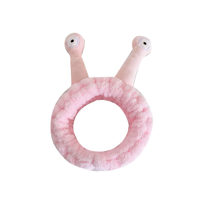 Cartoon Funny Snail Cute Face Wash Mask Plush Hair Band