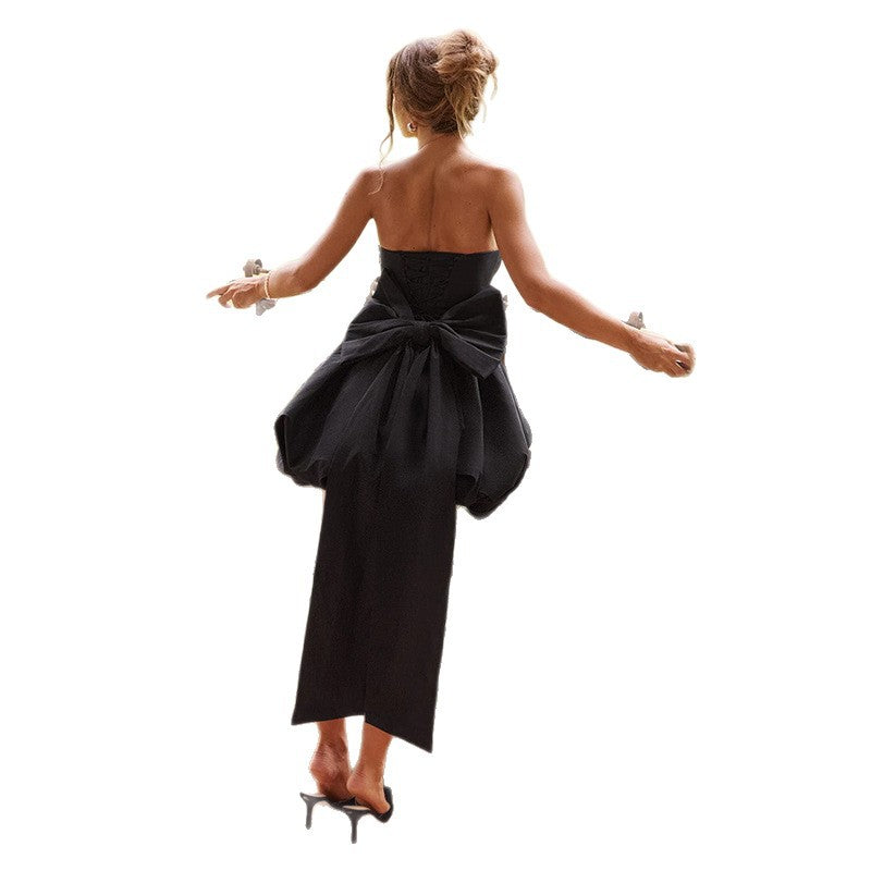 Womens Strapless Dress With A One-shoulder Neckline
