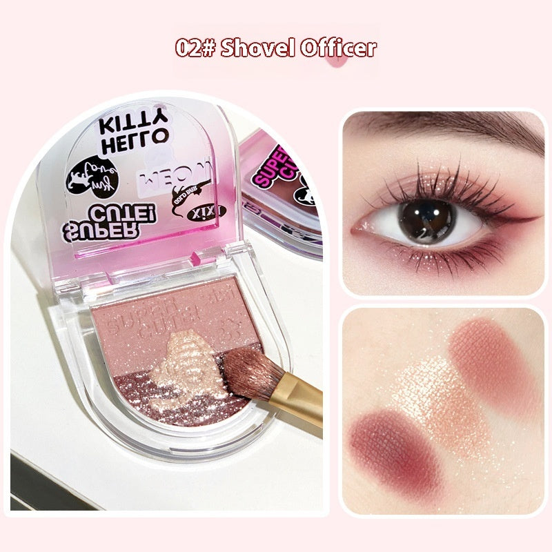 Xixi Goodcat Ning Three Colors Eye Shadow Plate Matte Shimmer Diamond In The Debris