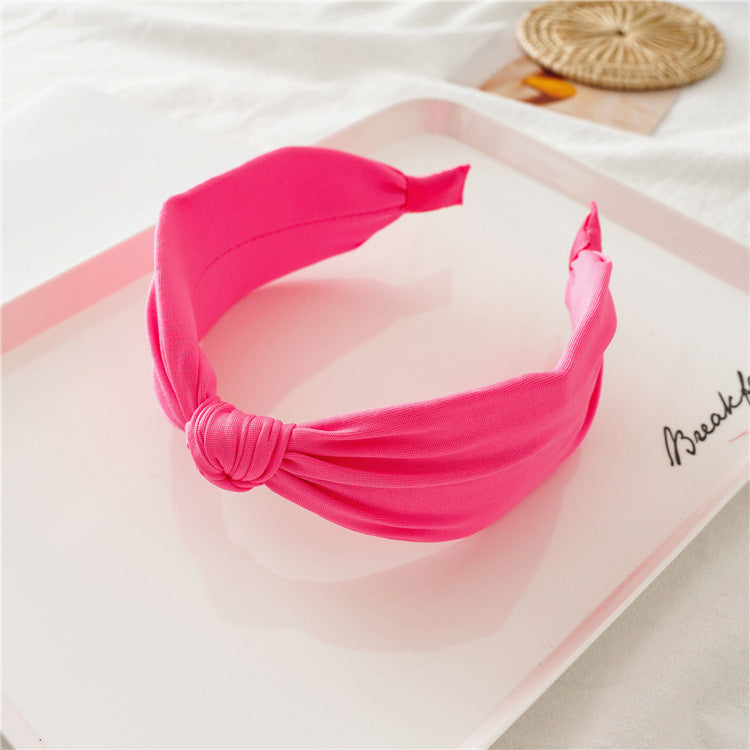 New Cross-knotted Wide Version Crimped Chain Headband