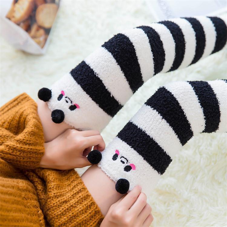 Autumn And Winter Long Coral Velvet Socks Women's Over The Knee Thickened