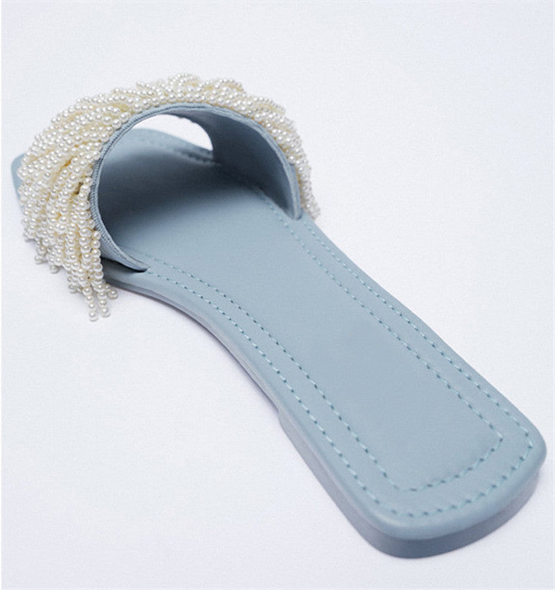 Women's New Resort Pearl Flat Roman Sandals