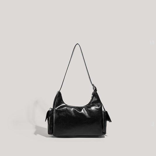 High-Grade Hot Girl Shoulder Motorcycle Bag Versatile Casual Multi-pocket Messenger Bag