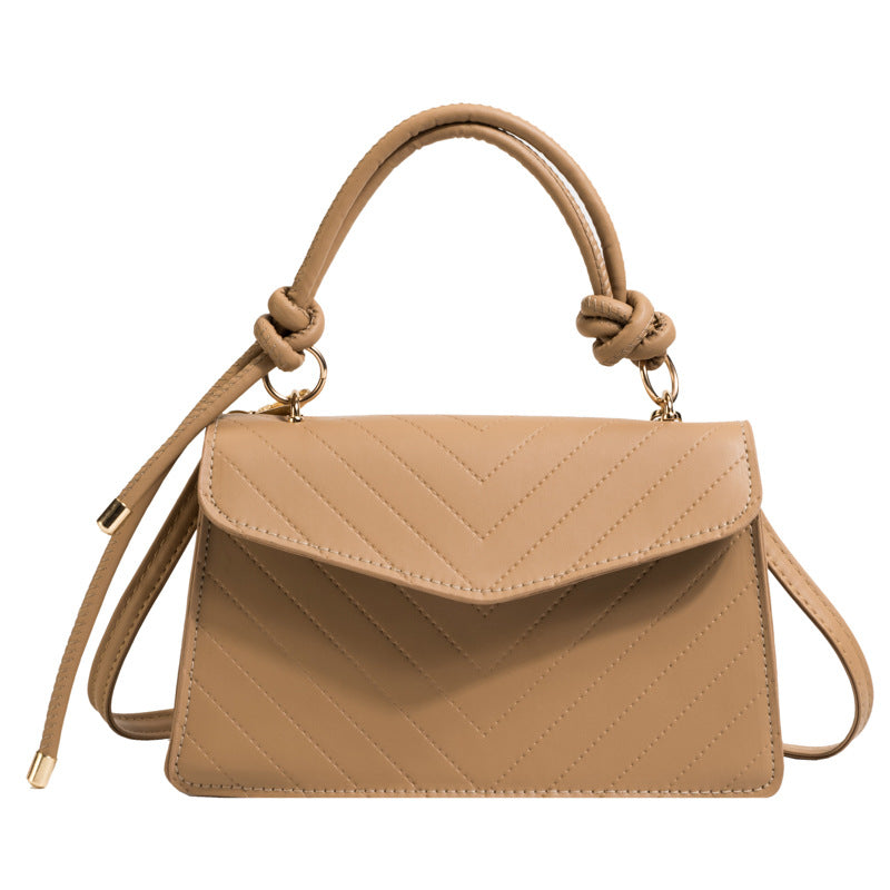 Versatile Triangle Cover Striped Small Square Bag
