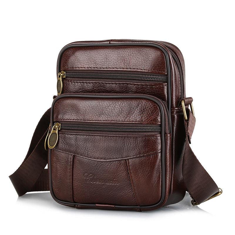 New Men's First Layer Leather Shoulder Bag