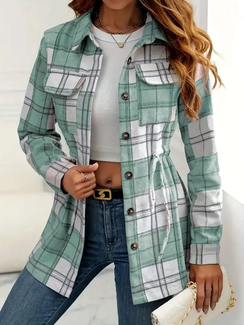 Women'S Casual Plaid Flannel Shirt - Long Sleeve