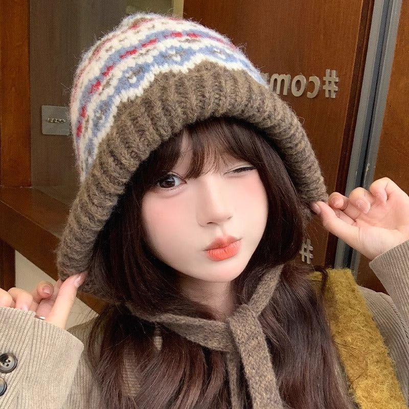 Women's Balaclava Autumn And Winter Knitted Hat