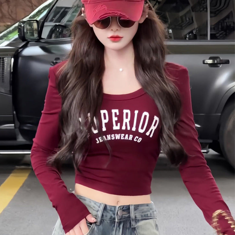 New Spring And Autumn Lazy Style Short Top Slimming And Body Shaping