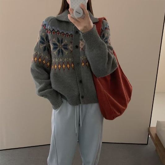 Autumn And Winter Loose Idle Style Knitted Coat